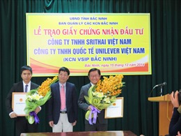Bắc Ninh có thêm hai dự án được trao giấy chứng nhận đầu tư 